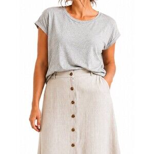 Talbots 1X NWT Gray Cotton Spandex Knit T-Shirt Plus Size Everyday basics